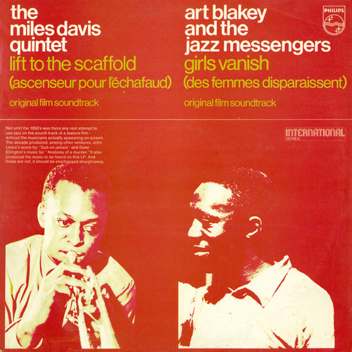 The Miles Davis Quintet / Art Blakey And The Jazz Messengers – Lift To The Scaffold (Ascenseur Pour L'Echafaud)  Girls Vanish (Des Femmes Disparaissent).  (LP used UK compilation mono reissue NM-/VG+)