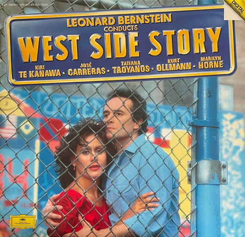 Leonard Bernstein - Kiri Te Kanawa, José Carreras, Tatiana Troyanos, Kurt Ollmann, Marilyn Horne – West Side Story  (2LPs used Germany 1985 in gatefold jacket with libretto from Deutsche  Grammophon VG+/VG+)