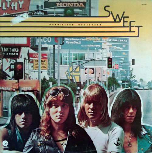 Sweet – Desolation Boulevard (LP used US 1975 with original lyric insert...some ring and corner wear VG+/VG+)