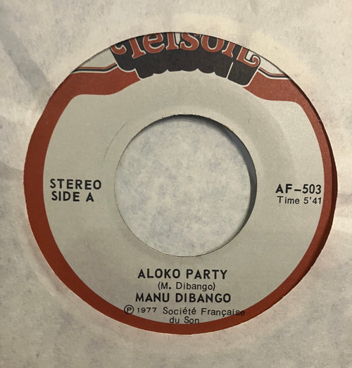 Manu Dibango - Aloko Party / Big Blow (VG+/G) (1977, CAN, 7” Single)