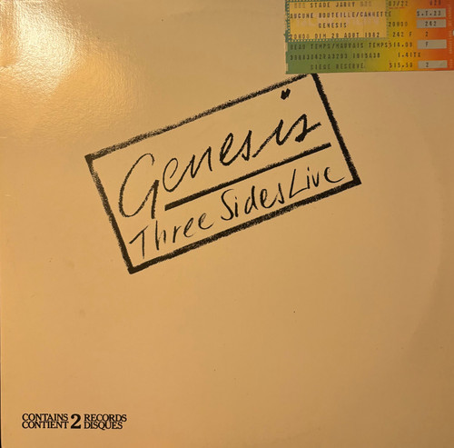 Genesis - Three Sides Live (1982 Canada, 2XLP, Cinram pressing, Includes concert ticket, EX/VG+) 