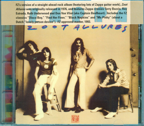 Zappa – Zoot Allures (CD used US 1995 remastered reissue NM-/NM-)