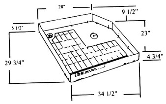 The Toilet Mount Shower Pan 34 1/2 X 29 3/4 fits Winnebago
