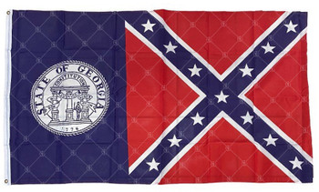 Georgia Confederate Rebel (In/Outdoor) 3x5 ft Polyester Flag