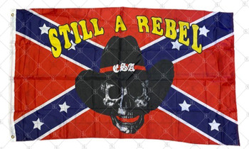 Confederate "Still a Rebel" Cowboy Skull In/Outdoor 3x5 ft Polyester Flag