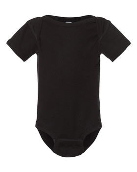 Rabbit Skins 4400 Baby Infant Lap Shoulder Rib Creeper Bodysuit (Black)