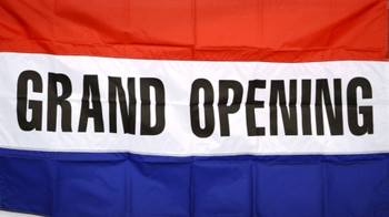 Grand Opening (Red, White & Blue) In/Outdoor 3x5 ft Business Advertising Message Polyester Flag