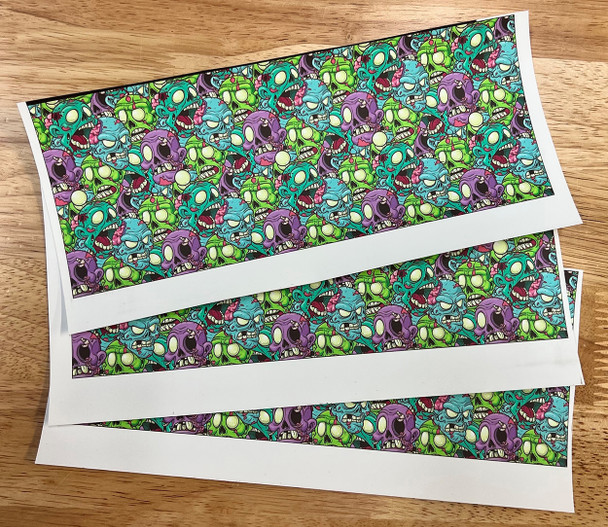 Cute Cartoon Zombies (09P.00.700) HTV Printed Pattern Vinyl / Heat Transfer (3 Sheets) Grab Bag #230002