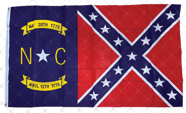 North Carolina Confederate Rebel (In/Outdoor) 3x5 ft Polyester Flag
