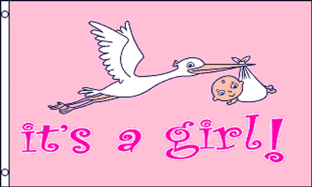 It's a Girl  (In/Outdoor) 3x5 ft Polyester Flag