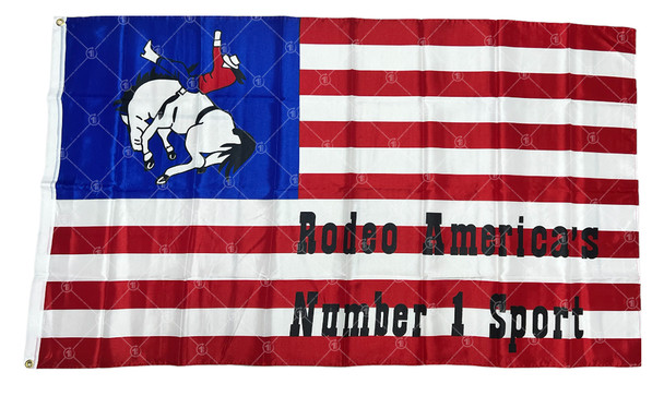 USA Rodeo America's #1 Sport (In/Outdoor) 3x5 ft Polyester Flag