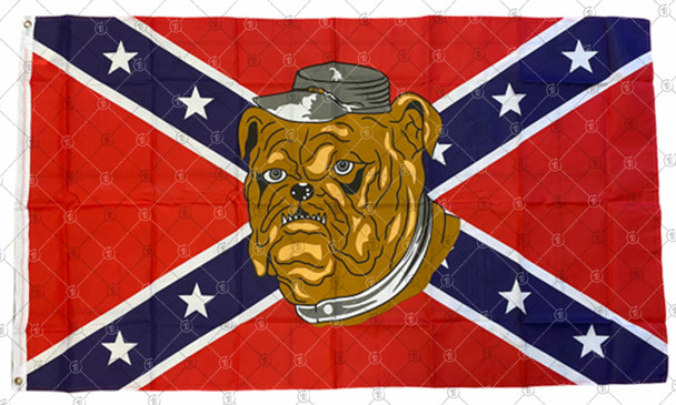 Confederate Rebel Bull Dog (In/Outdoor) 3x5 ft Polyester Flag