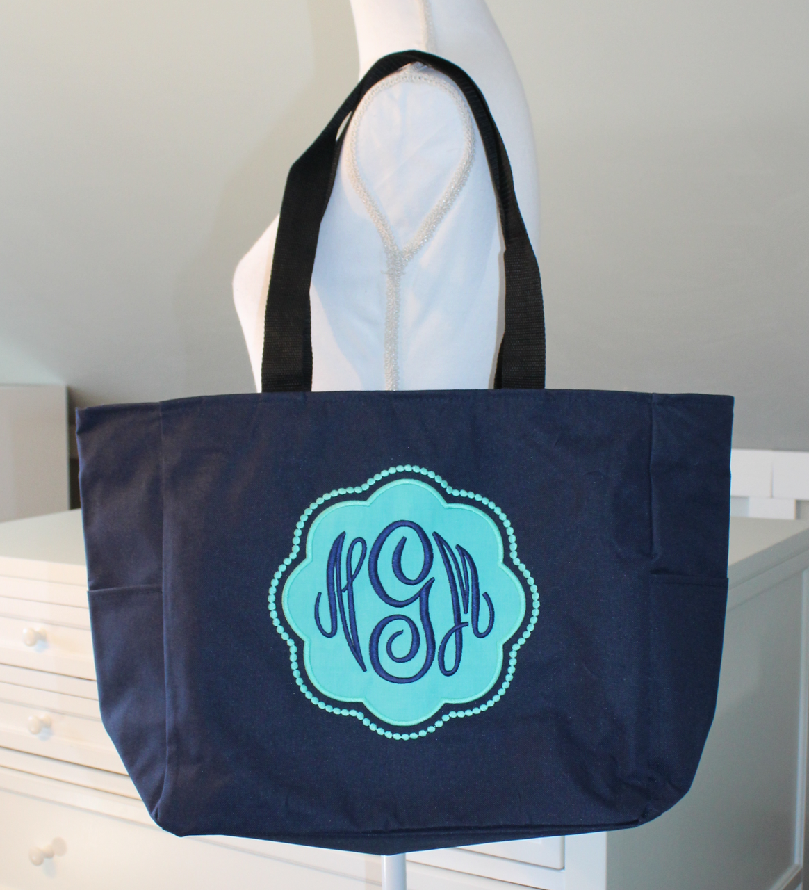 Personalized Tote Bag with Zipper