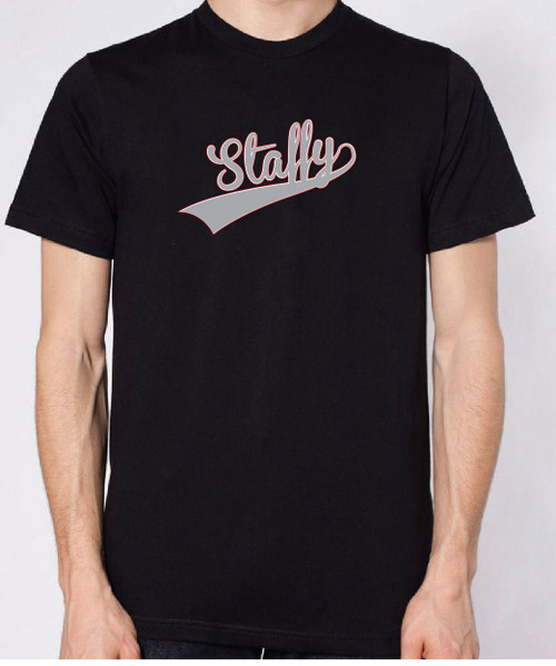 Righteous Hound - Unisex Varsity Staffordshire Terrier T-Shirt