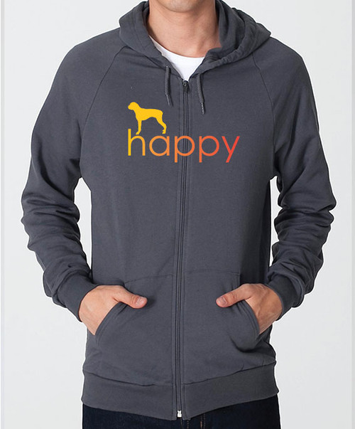Righteous Hound - Unisex Happy Boxer Zip Front Hoodie