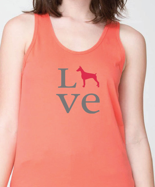 Unisex Love Doberman Tank Top