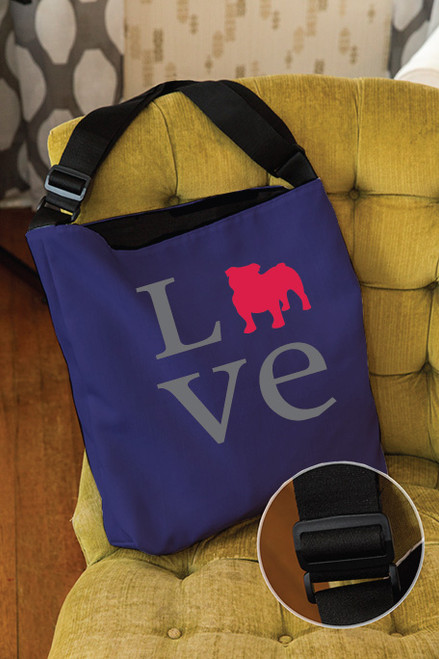 Righteous Hound - Love Bulldog Adjustable Tote Bag