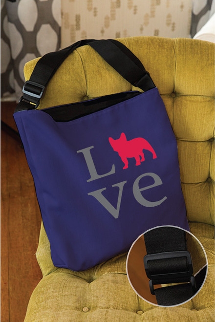 Righteous Hound - Love French Bulldog Adjustable Tote Bag