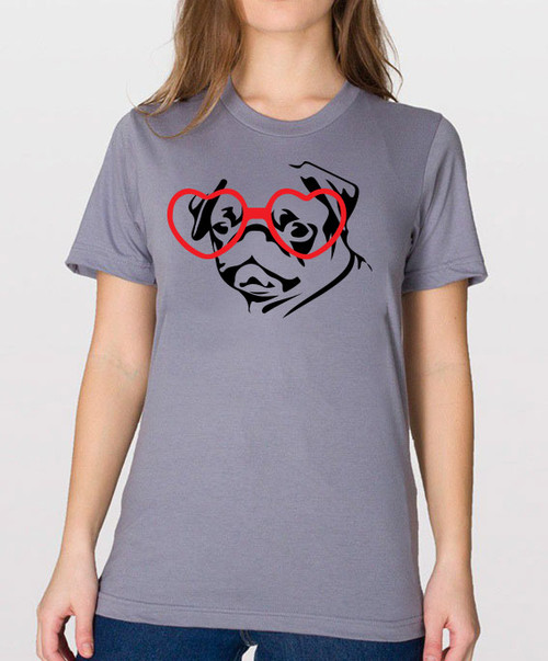 Hipster Pug Unisex T-Shirt