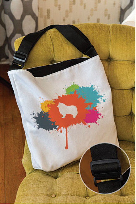 Splatter Collie Adjustable Tote Bag
