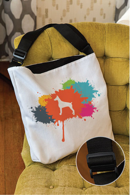 Splatter Doberman Adjustable Tote Bag