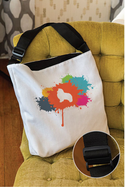 Splatter Shetland Sheepdog Adjustable Tote Bag