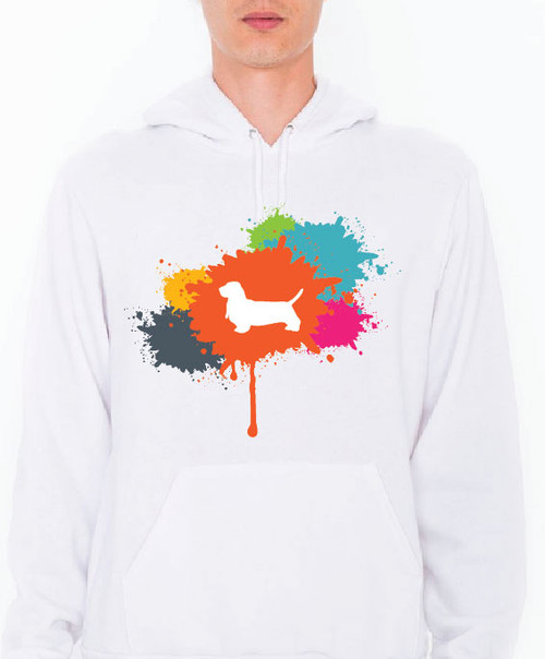 Unisex Splatter Basset Hound Hoodie