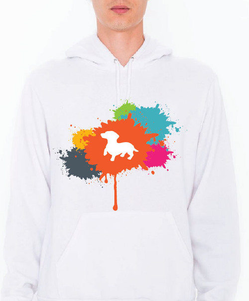 Unisex Splatter Dachshund Hoodie