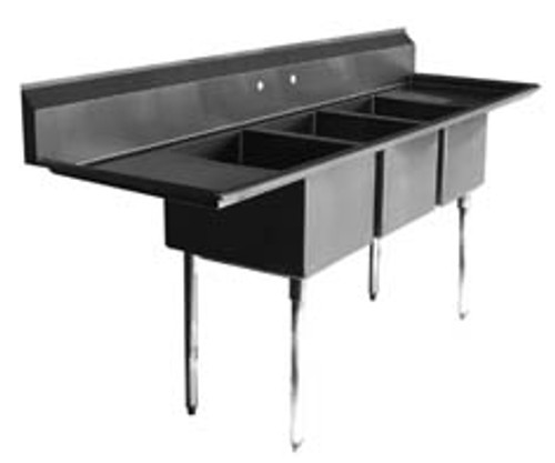 NEW 3 BAY SINK NSF