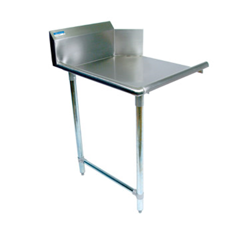 NEW-Clean Dishtable, straight design, 48"W x 30-7/8"D x 46-1/4"H, comes in right or left operation, 18/304 stainless steel top, 10"H backsplash, raised rolled edge on front & side, galvanized steel legs & side bracing, adjustable high-impact corrosion-resistant feet, NSF