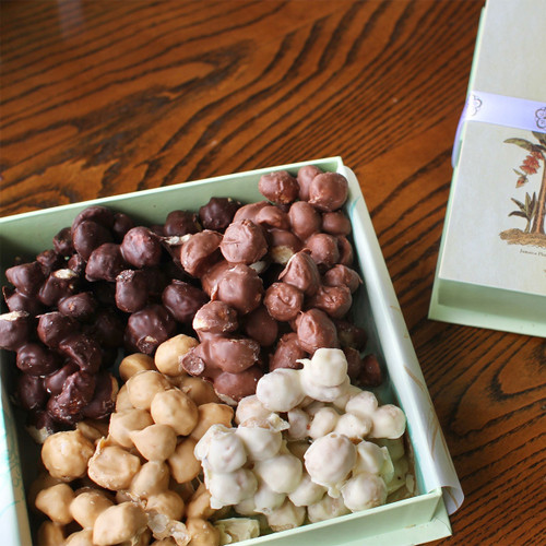 The Chocolate Macadamia Nuts are a delectable delight. Made fresh daily, premium quality Hawaiian Macadamia Nuts are combined with the highest quality tempered chocolate