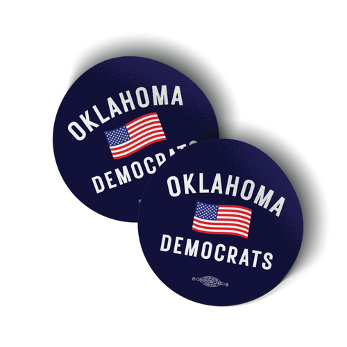 U.S. Flag Oklahoma Democrats (3" x 3" Vinyl Sticker -- Pack of Two!) U.S. Flag Oklahoma Democrats (3" x 3" Vinyl Sticker -- Pack of Two!)
