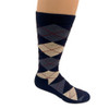Lightweight Crew Alpaca Socks - Argyle Navy/Ivory/Denim/Cranberry