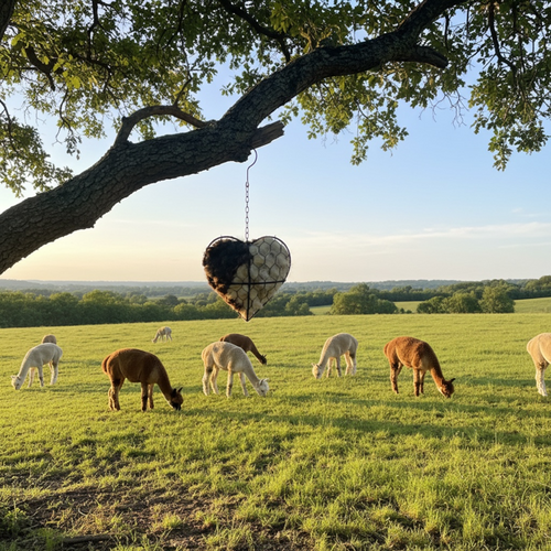 New! Heart Bird Nesting with Real Alpaca Fleece