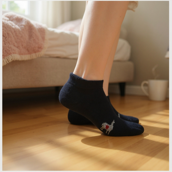 Lightweight Ankle Alpaca Socks- Black