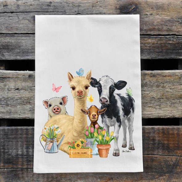 New! Spring Alpaca Farm Towels