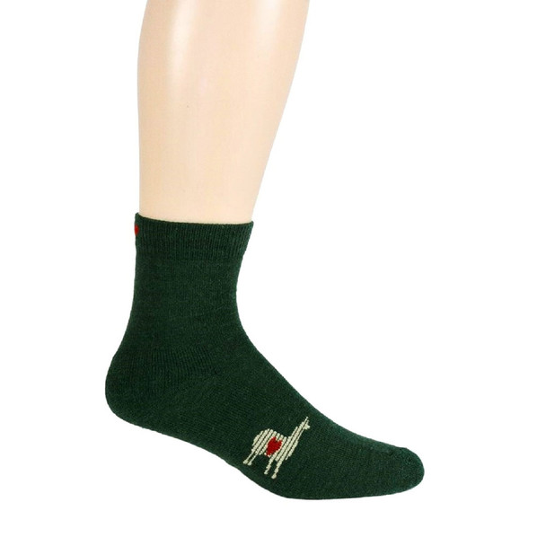 Lightweight Short Alpaca Socks - Dark Green