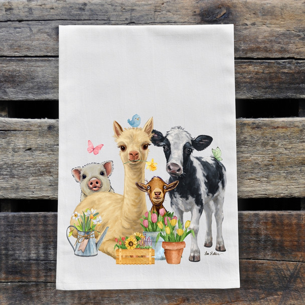 New! Spring Alpaca Farm Towels