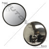 8.5" Round Convex Mirror, Stainless Steel- Offset Mounted