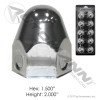 Chrome Bullet Push-on Lugnut Covers for 1.5" Lugs- 10 pack