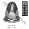 Chrome Bullet Push-on Lugnut Covers for 33mm Lugs- 10 pack