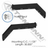 Black Angled Spring Loaded Mudflap Hanger Kit- 30" Long, 1.125" Mounting