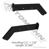 Black Angled Spring Loaded Mudflap Hanger Kit- 27.5" Long, 1.125" Mounting