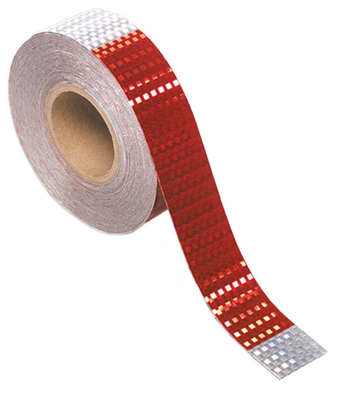 Conspicuity Tape Roll- 150' Long, 2" Wide, Red/White Reflective- Grote 41160