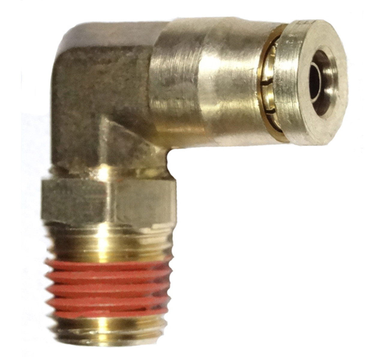 Air Brake Push Lock Swivel Male Elbow 1/2" Tube x 1/4" NPT- Brass