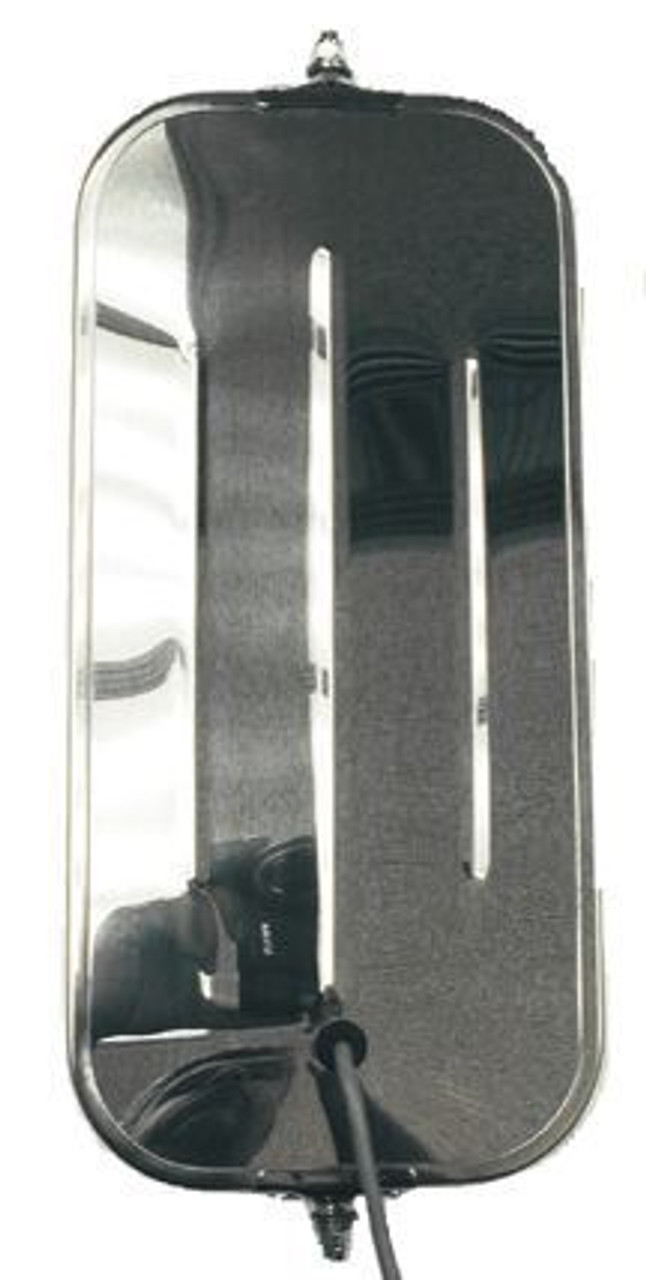 West Coast Mirror (7" x 16")- Heated, Ribbed Back- Stainless Steel