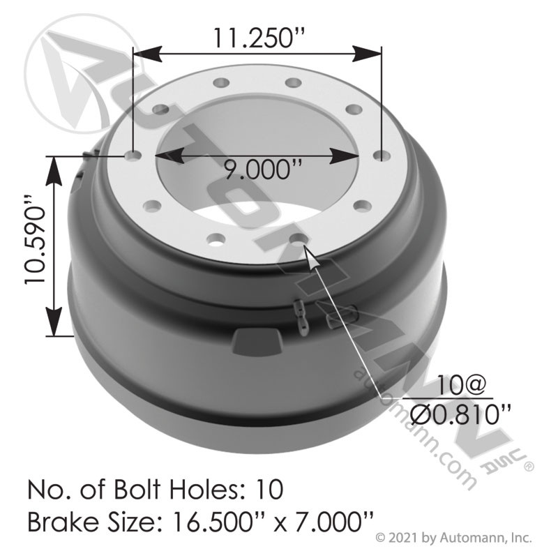 Brake Drum- 16.5