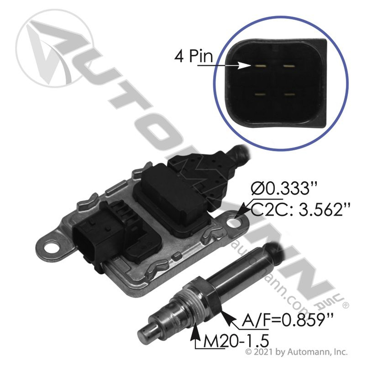 Cummins Nox Sensor- ISB Outlet- 415mm Lead- replaces 2872947, 4326869