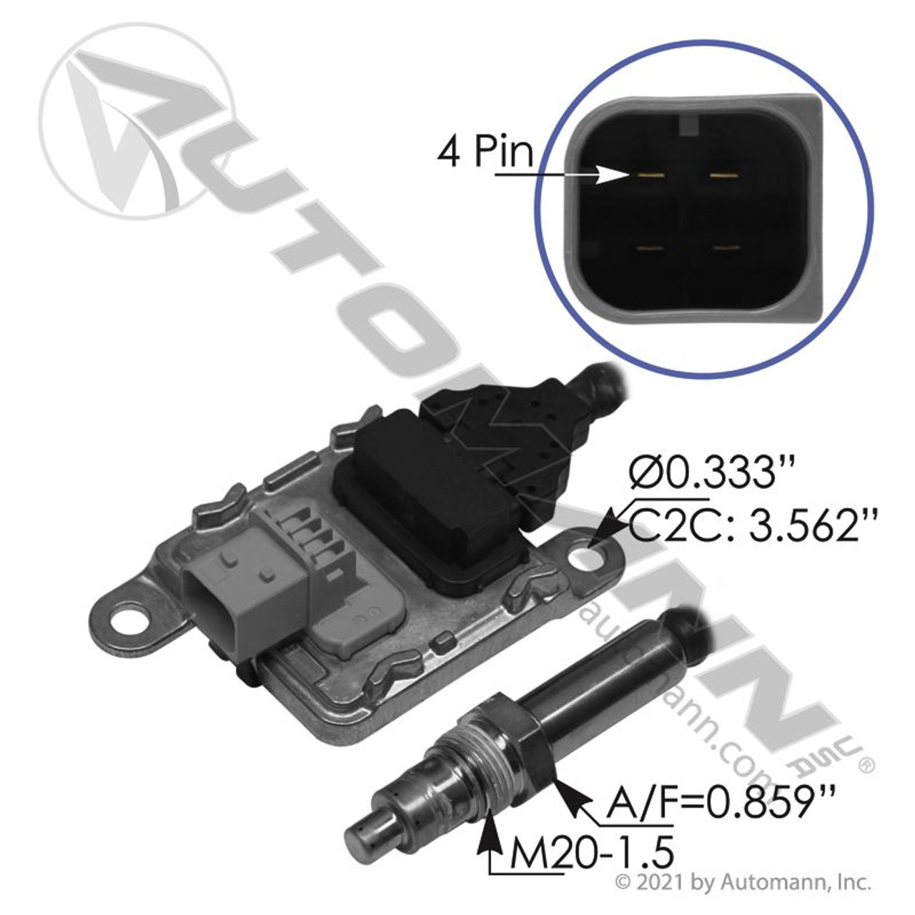 Cummins Nox Sensor- ISB Inlet- 910mm Lead- replaces 2872948, 4326873