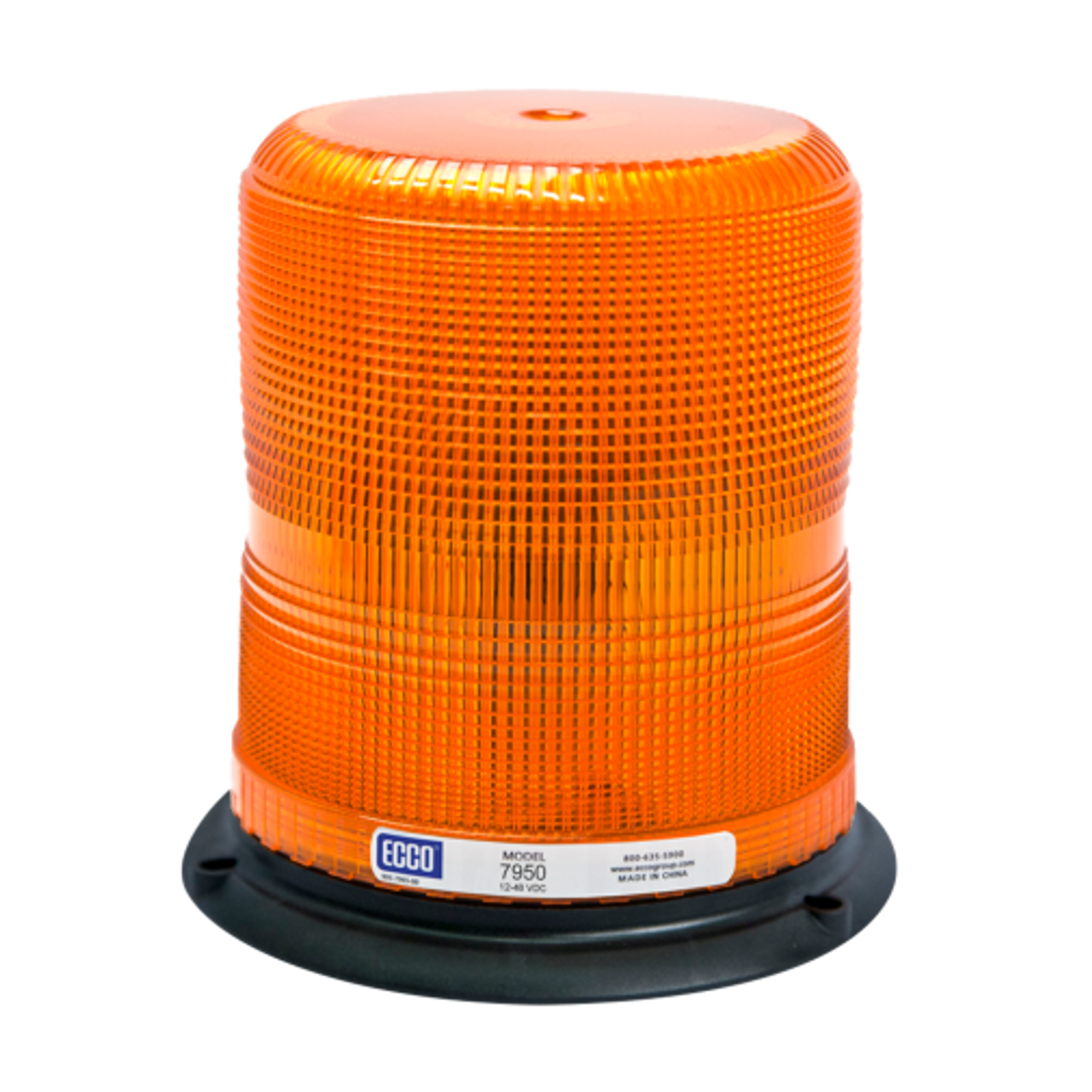 Ecco 7950A Amber LED Beacon, Medium Profile, Flange Mount,  Class II